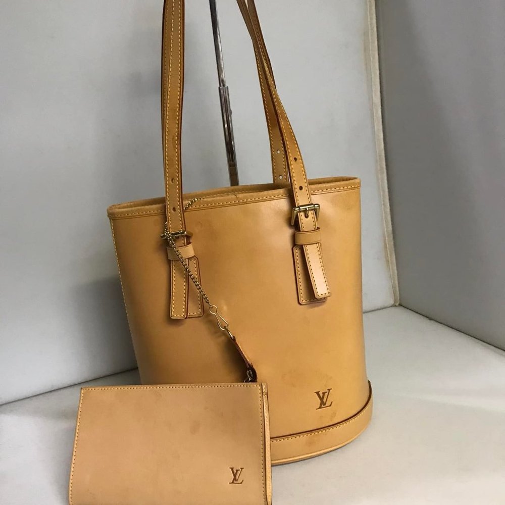 LOUIS VUITTON LTD. EDITION ALL VACHETTA PETIT BUCKET W/POUCH-100% AUTHENTIC